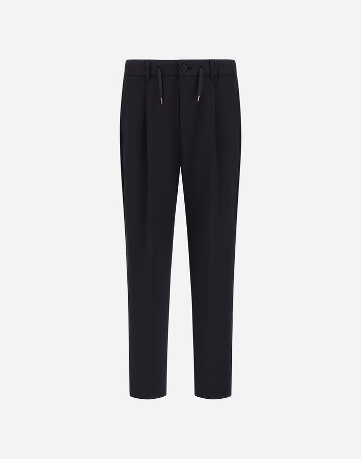 Herno TROUSERS IN COTTON-EFFECT STRETCH FABRIC Black PT000236U129059300