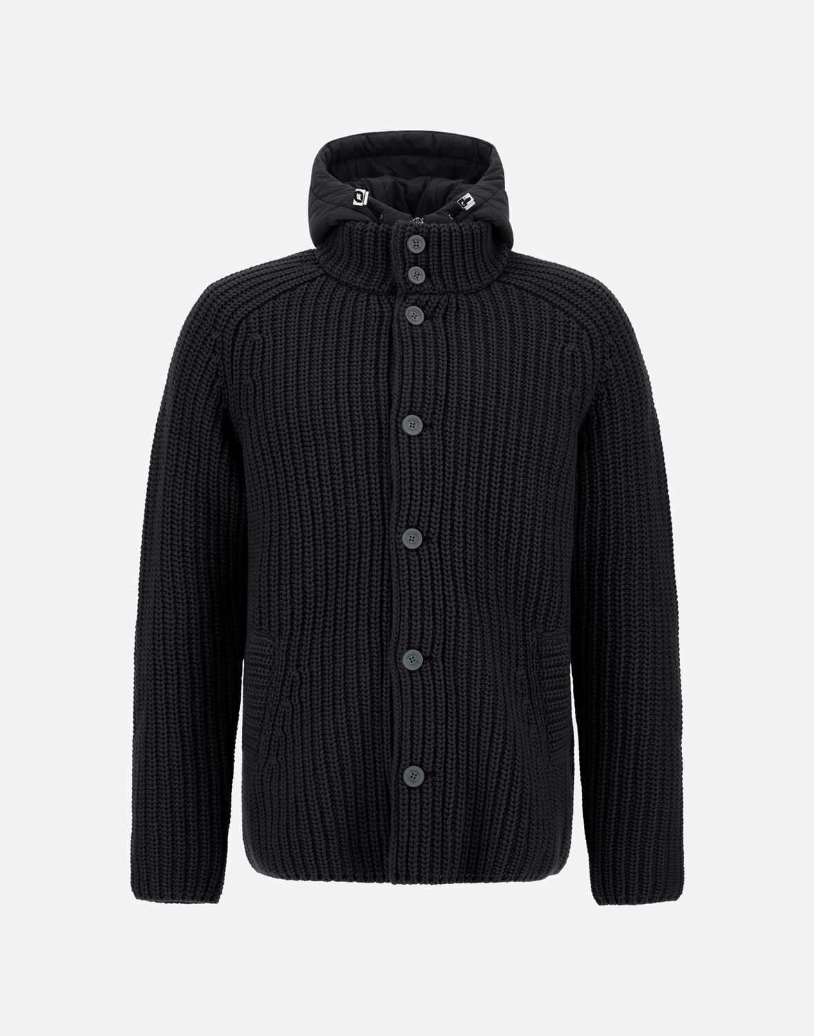 Herno インフィニティウール＆エコアージュ カーディガン In Black