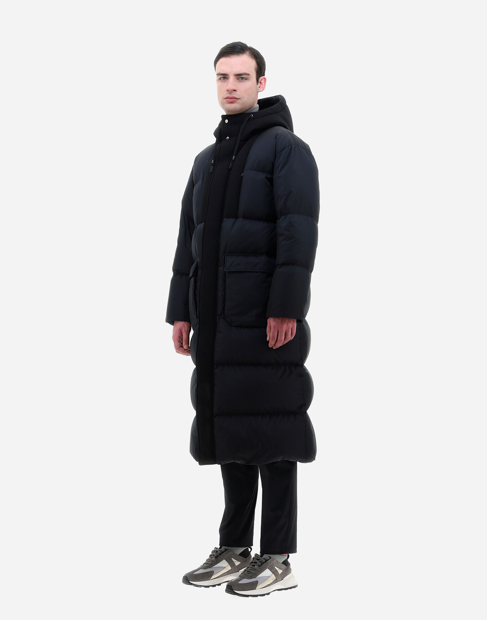 PARKA IN NYLON CHAMONIX E NEW DIAGONAL SCUBA in Nero Espresso da Uomo Herno
