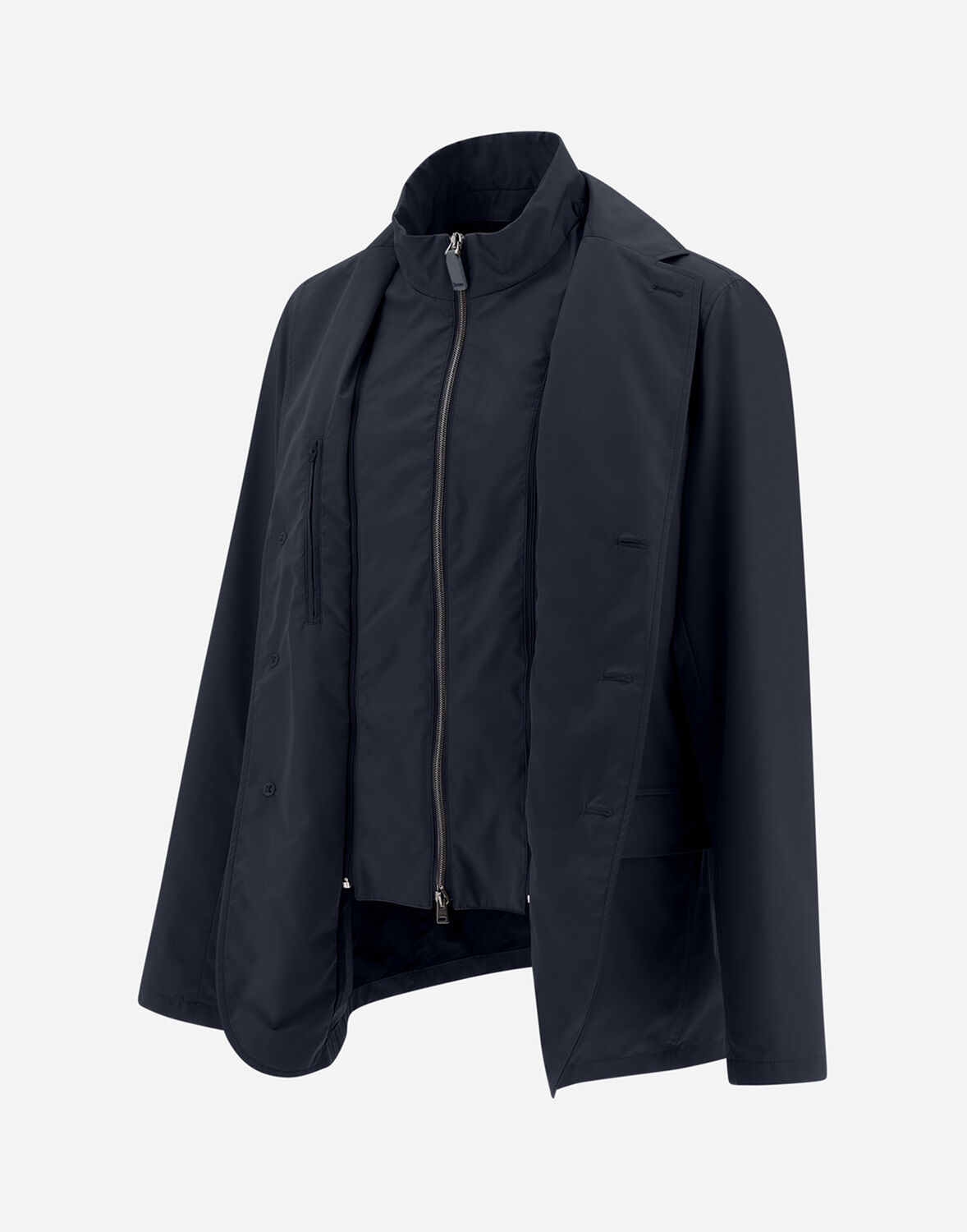 Herno Single-breasted Buttoned Blazer In Blue