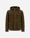 Herno WAXED TECH COTTON SHORT PARKA Military PI001250U13800Z7740