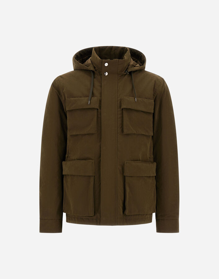 Herno SHORT PARKA IN WAXED TECH COTTON Military PI001250U13800Z7740