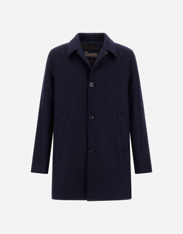 Herno COAT IN DIAGONAL WOOL FABRIC Navy Blue CA000233U335289200
