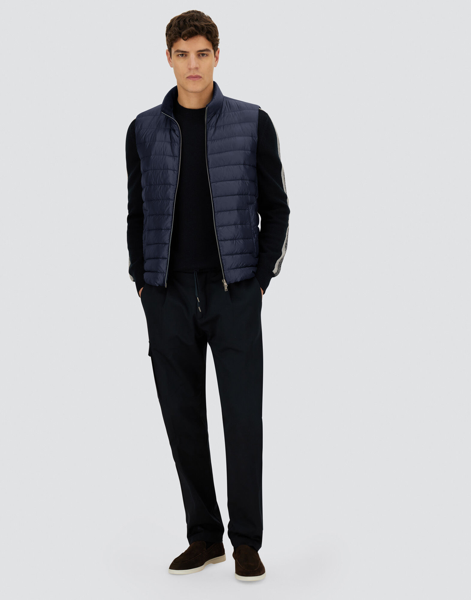 メンズ リゾート ナイロンウルトラライト ベスト ネイビーブルー