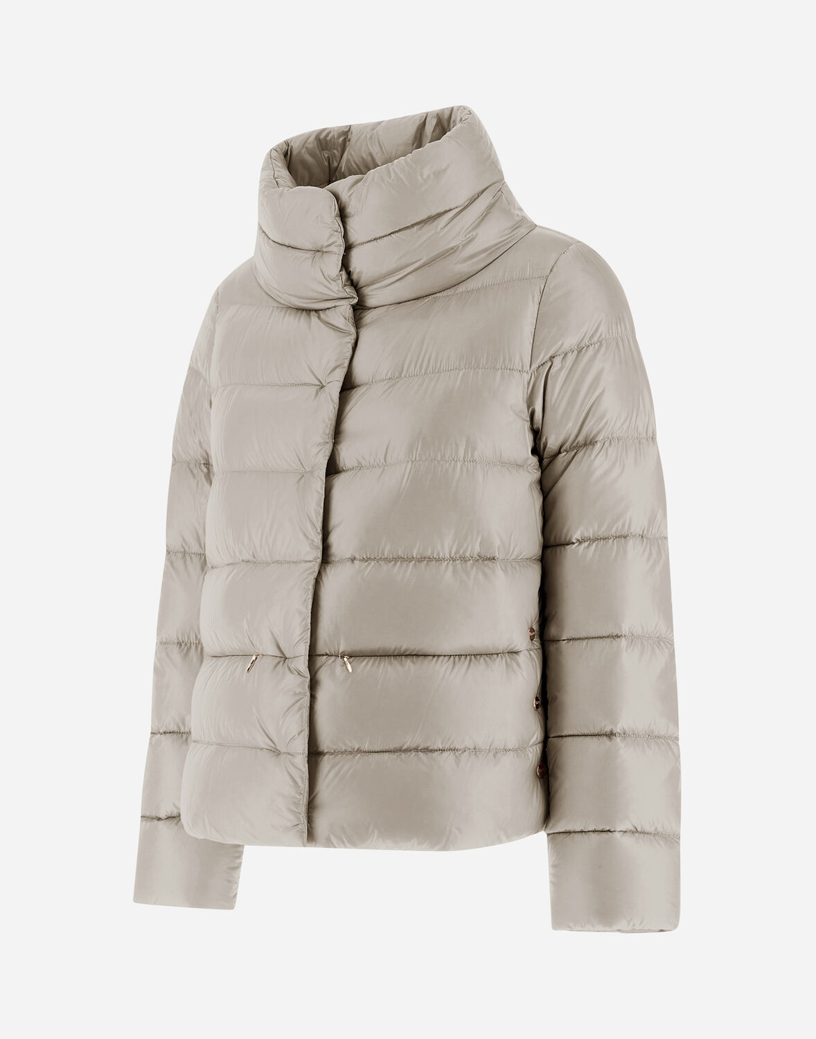 Herno Down Jacket In Nylon And Eco-fur In Chantilly