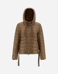 Herno HOODED BOMBER JACKET IN NYLON ULTRALIGHT Camel PI001692D120172155