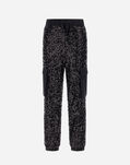 Herno CARGO TROUSERS IN SEQUIN MESH AND STRUCTURED NYLON Black PT000122D127059300