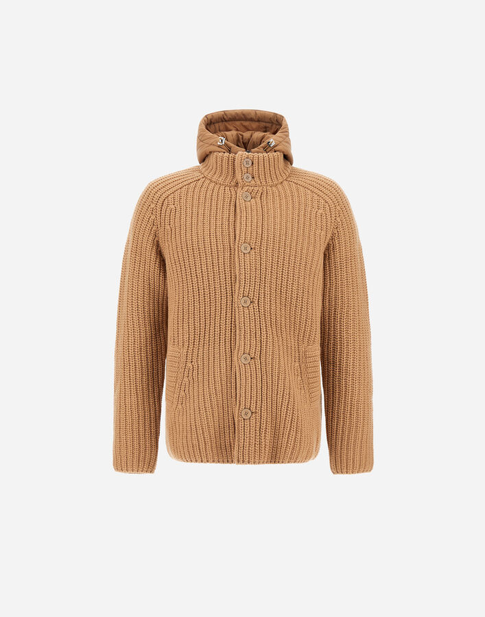 Herno CARDIGAN IN COB STITCH WOOL Camel MC000150U700162157