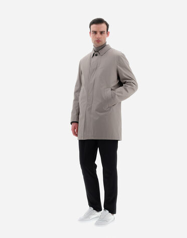 Herno Men's Raincoat in Delon and Nylon Ultralight - Gray - Long Coats