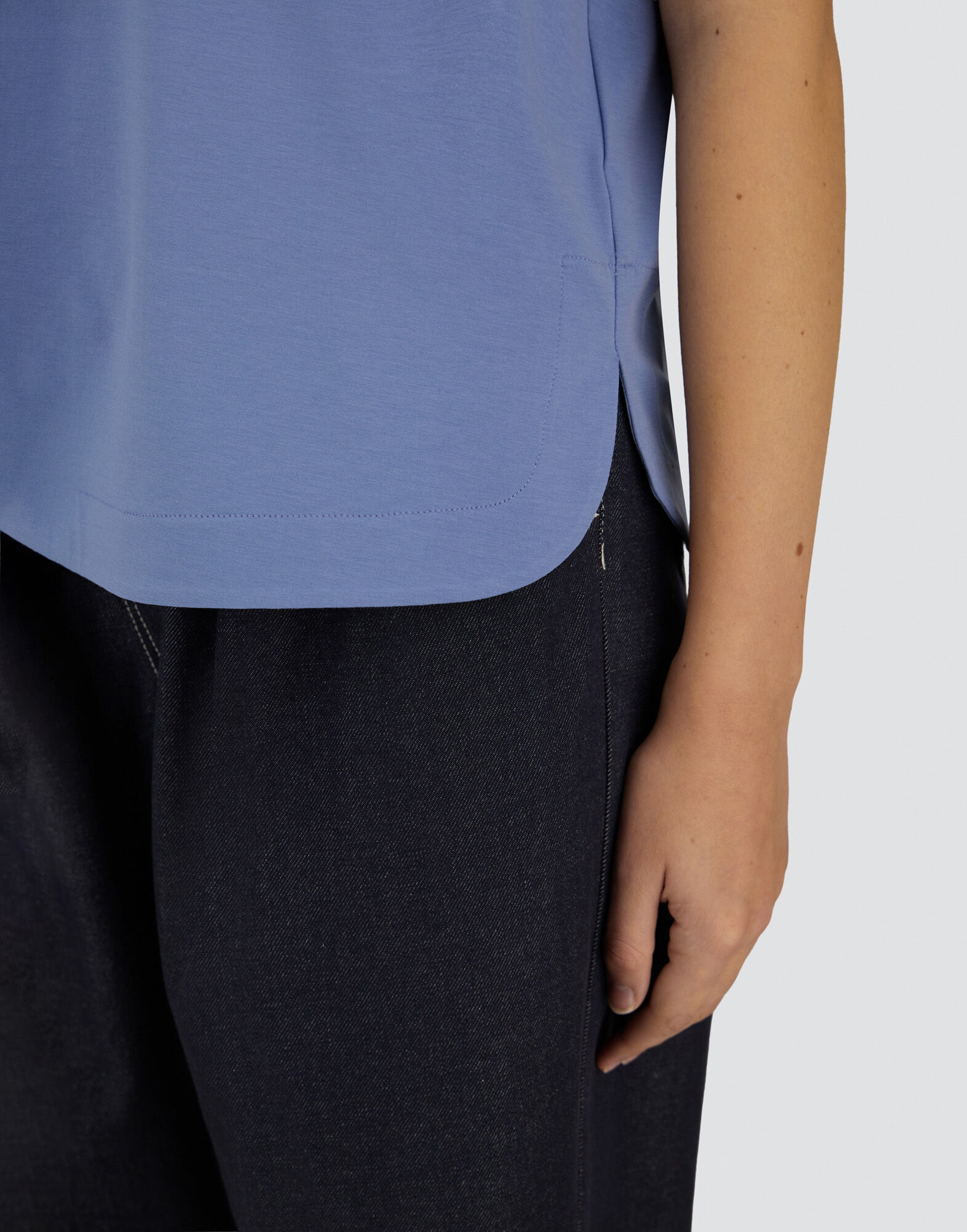 SUPERFINE COTTON STRETCH T-SHIRT in Light Blue for Women | Herno®