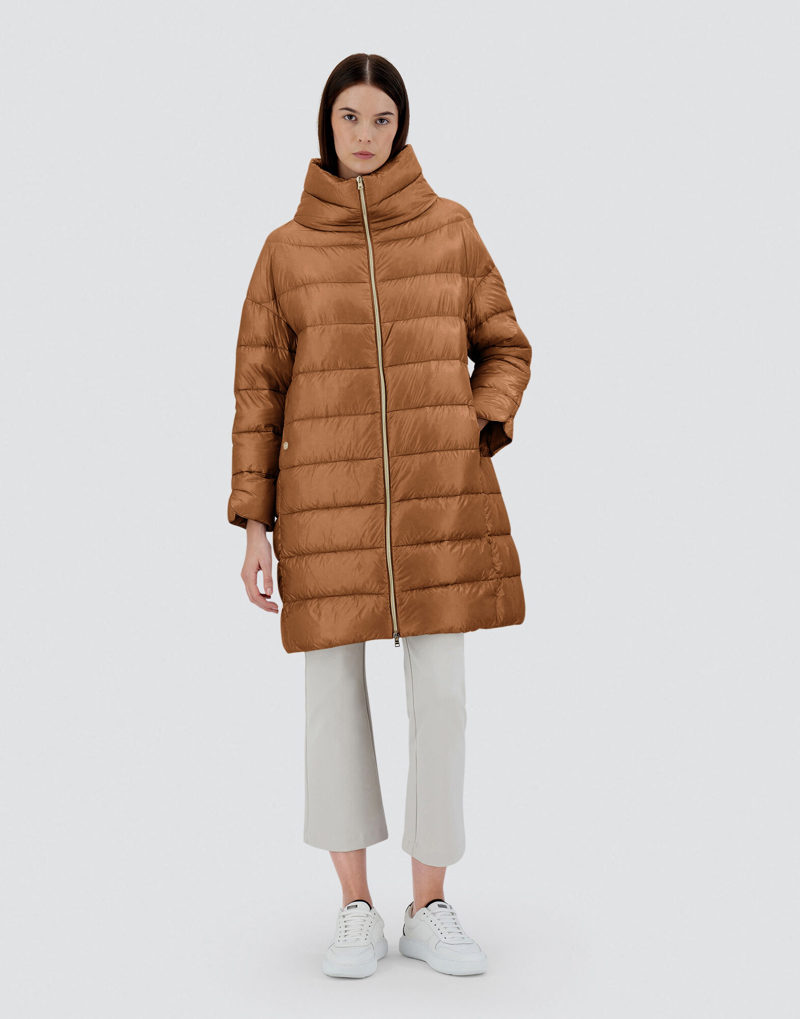 HERNO ヘルノ 切替ダウンコート　キャメル×ブラウン レディース MATILDE キャメル | Herno® (ヘルノ)