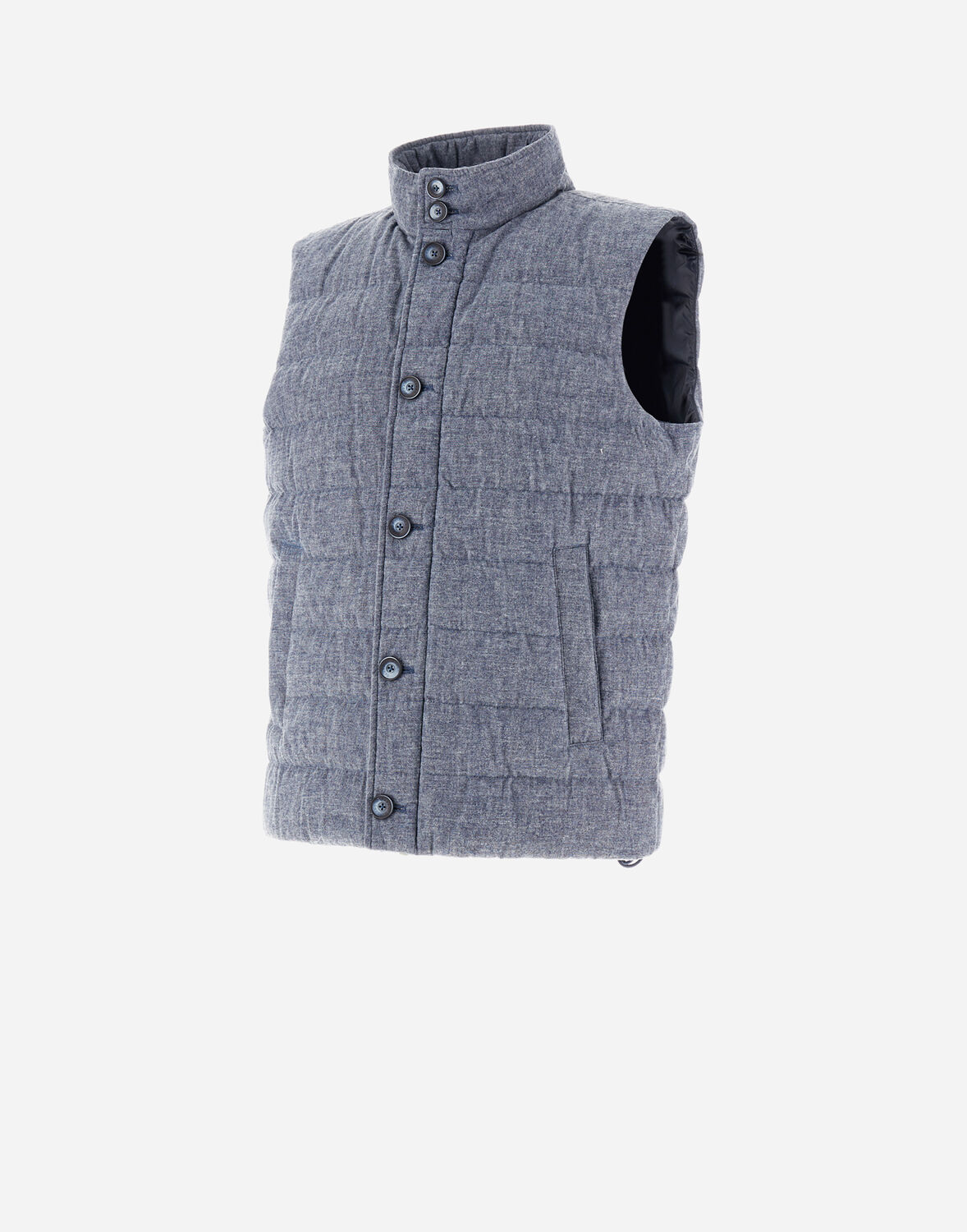 Herno コットンエフェクト デニム Resort ベスト In Navy Blue