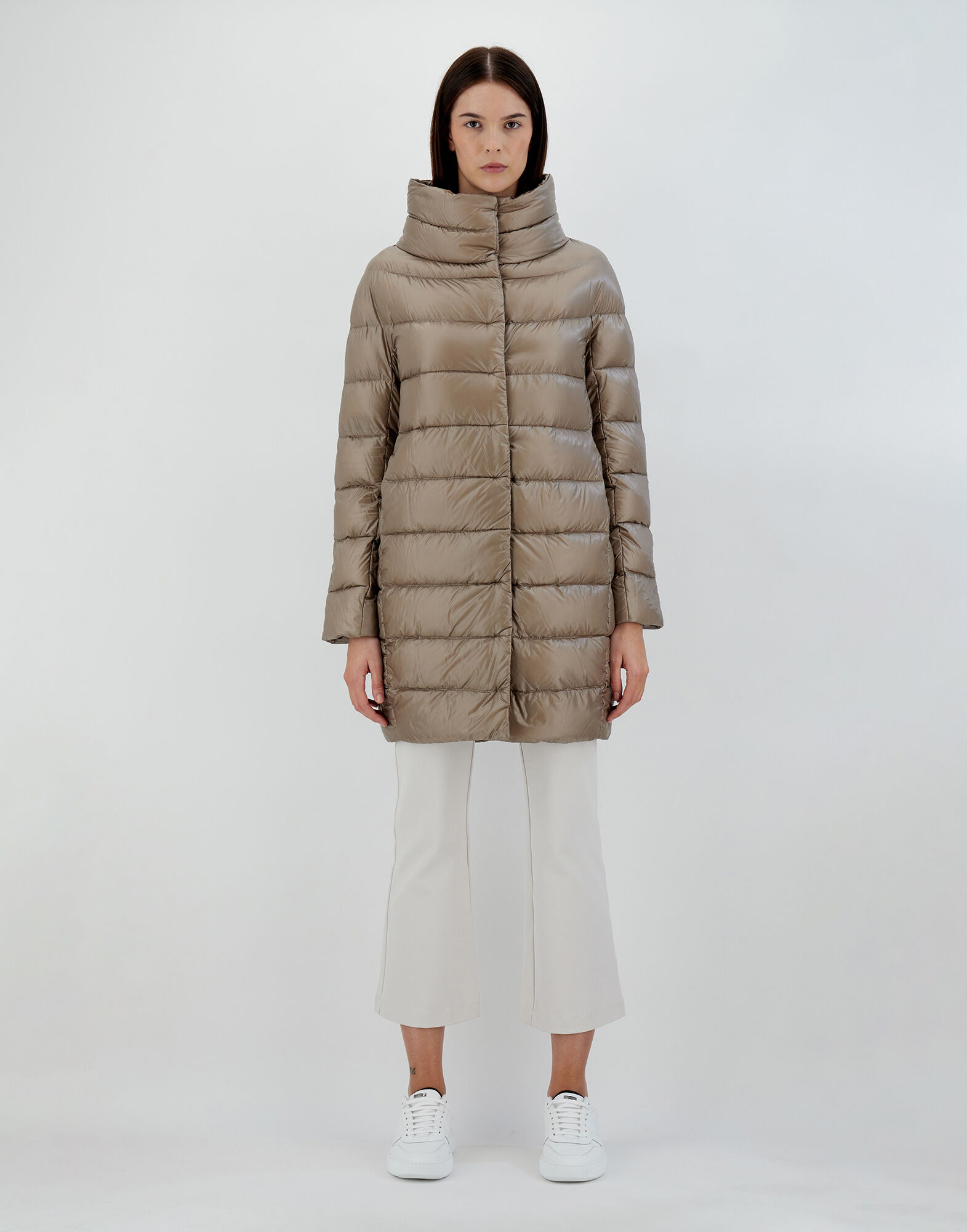 PIUMINO LUNGO ICONICO DORA HDM en Light Taupe pour femme Herno