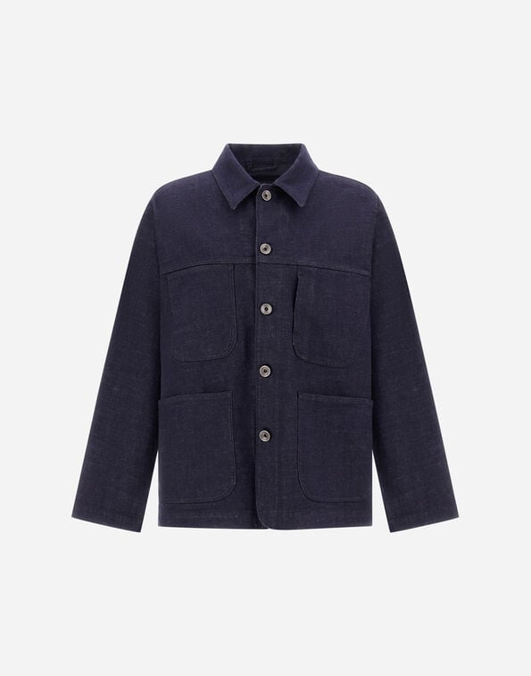 Herno FIELD JACKET IN STRETCH DENIM Navy Blue GI000658U133159200