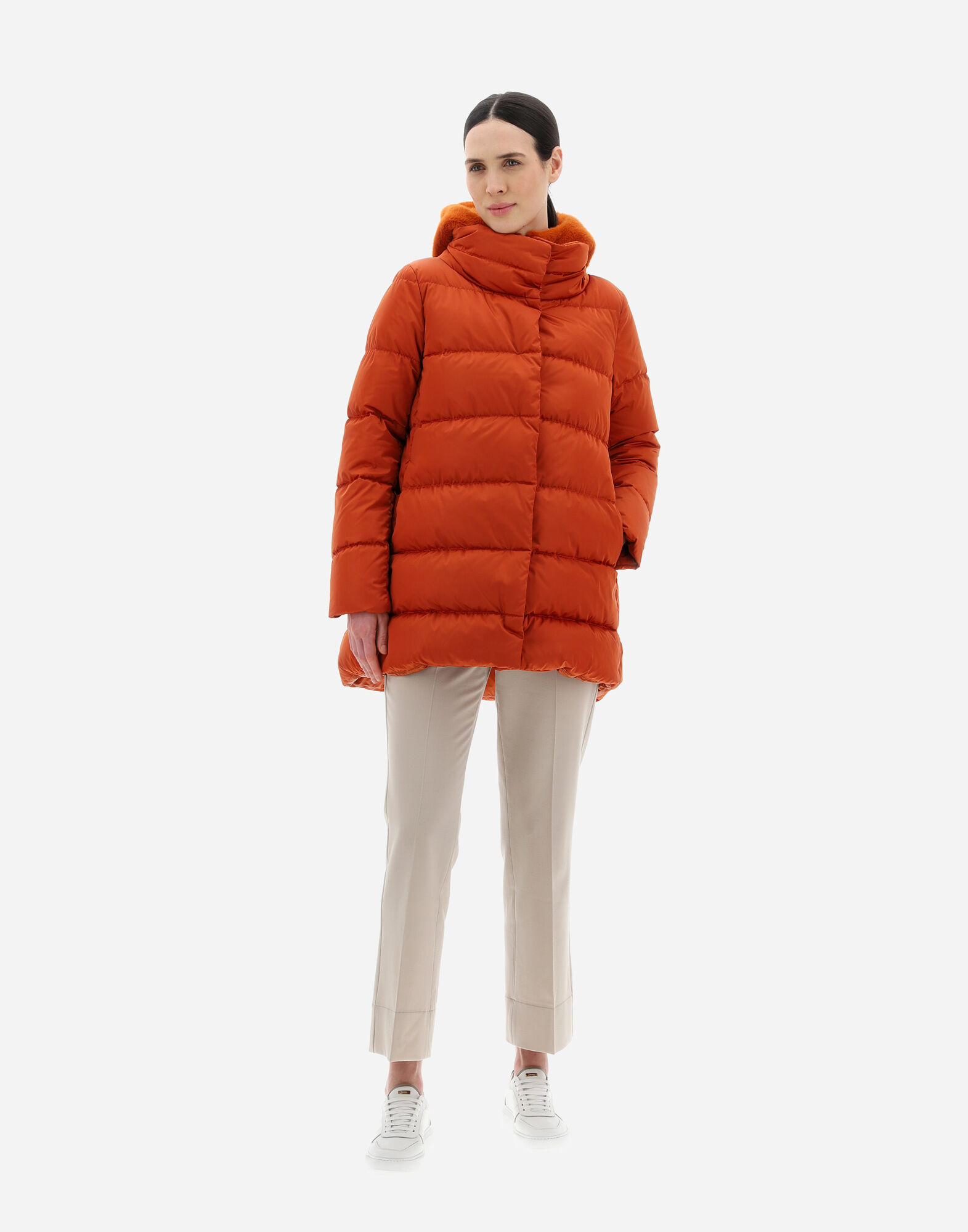 Line faux shearling online coat