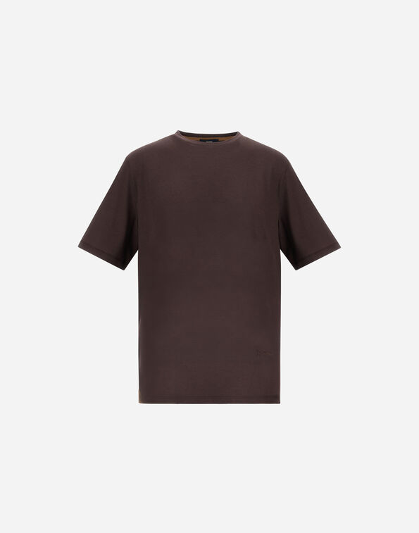 Herno T-SHIRT IN WOOL JERSEY Dark Brown JG000288U520688800