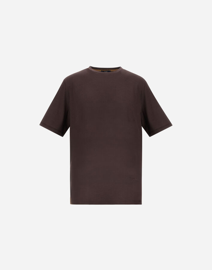Herno T-SHIRT IN WOOL JERSEY Dark Brown JG000288U520688800