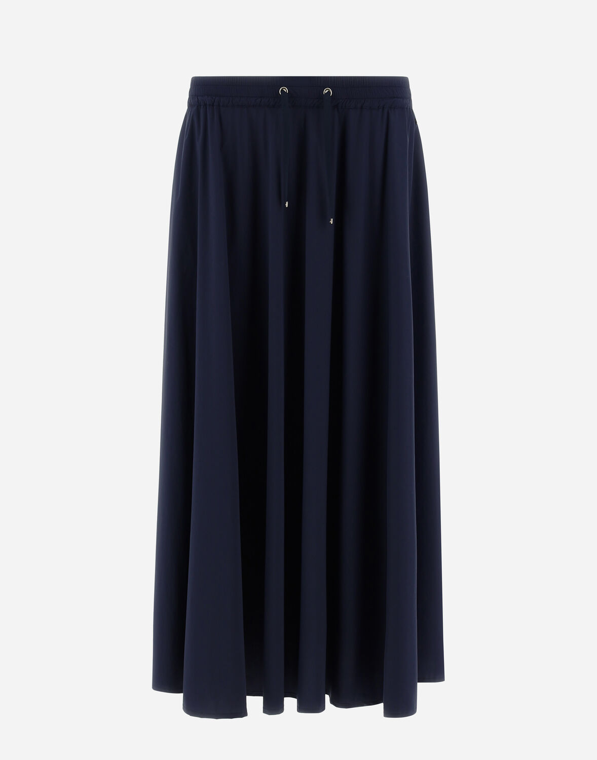 Herno Women Black Skirt With Elastic Drawstring Waist In Tech Fabric Stretch Woman