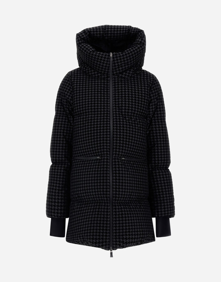 Herno PARKA IN TECH HOUNDSTOOTH AND 2-LAYER WINDSTOPPER Black PI002110D127609300