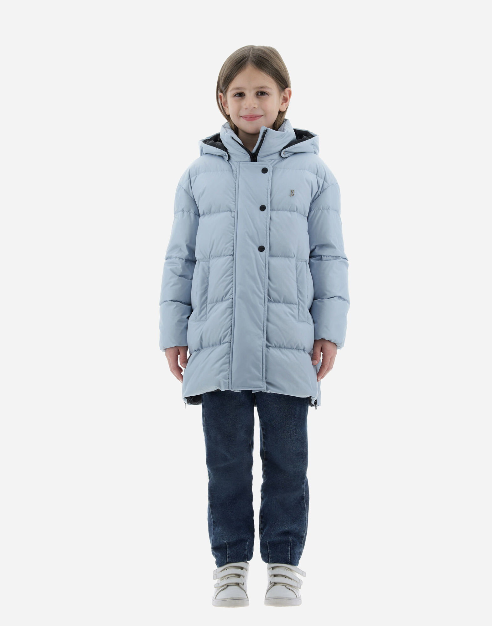 PIUMINO CHAMONIX C CAPP.STACCABILE in Light Blue for Girls Herno