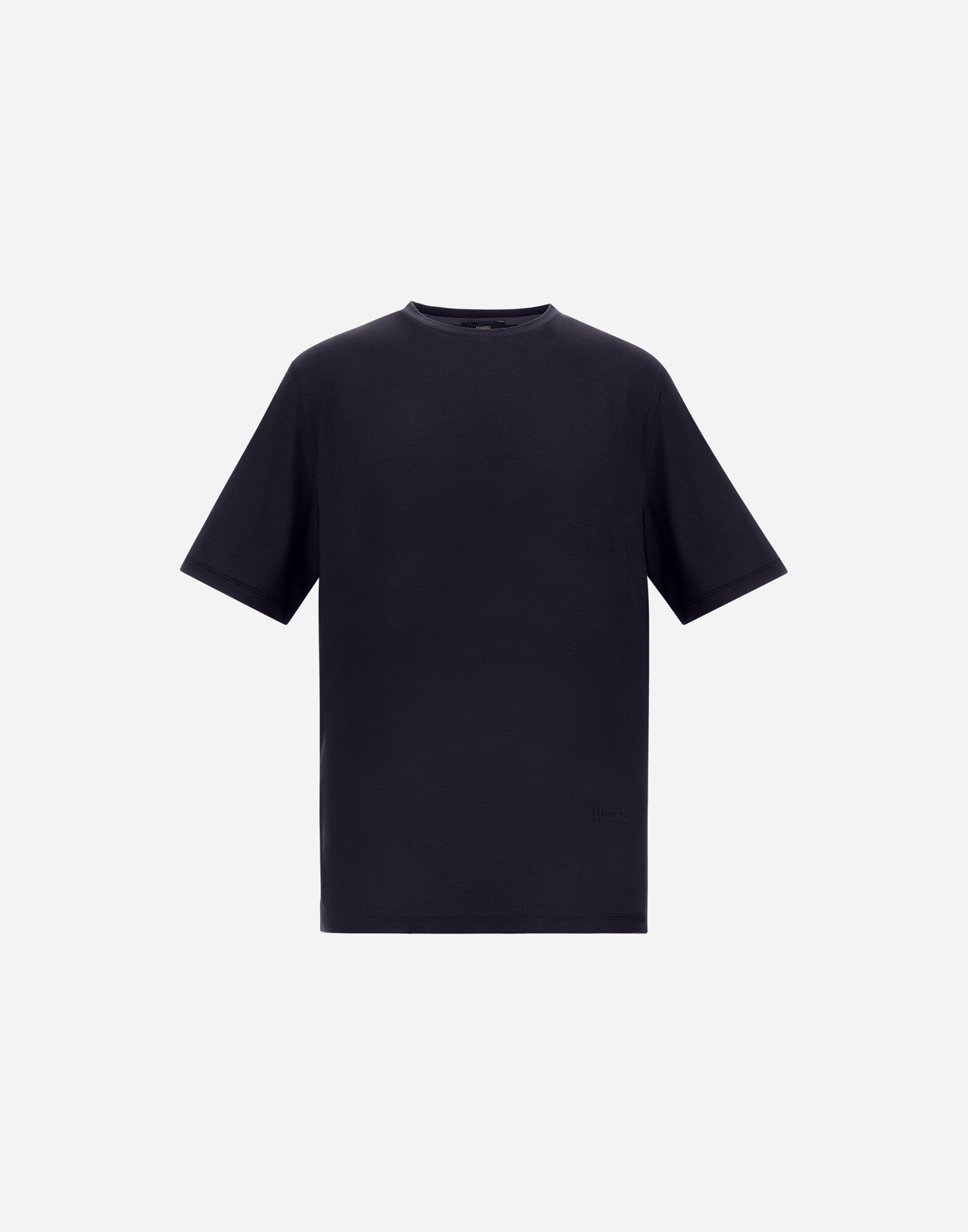 メンズ T-SHIRT IN WOOL JERSEY ネイビーブルー | Herno® (ヘルノ)