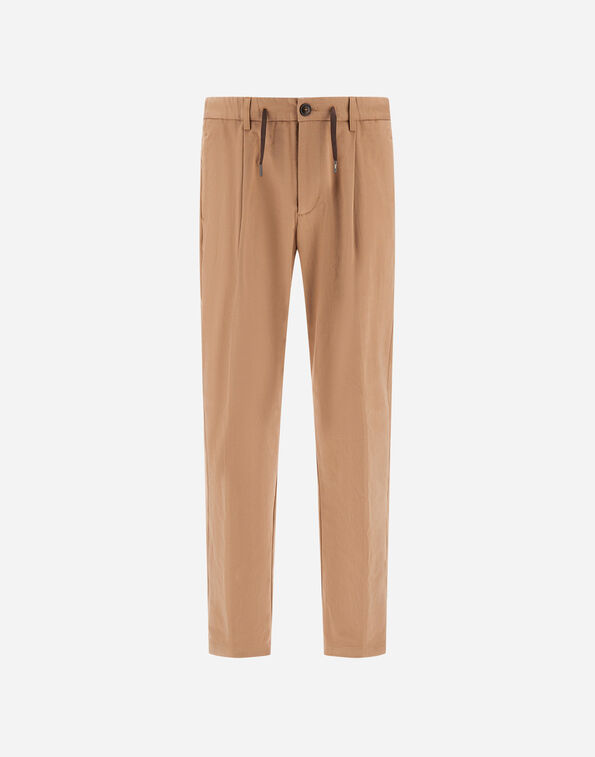 Herno COTTON AND CASHMERE CANVAS TROUSERS Camel PT000240U133482159