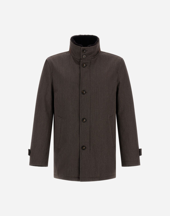 Herno SHORT COAT IN FINE WOOL Dark Brown IM000411U331868800