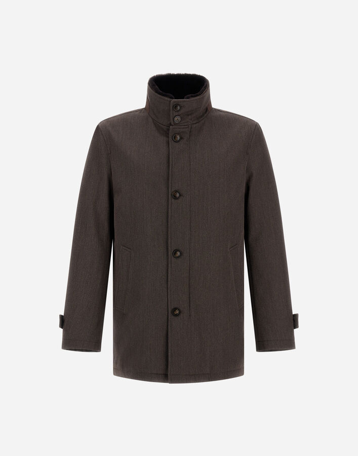 Herno SHORT COAT IN FINE WOOL Dark Brown IM000411U331868800