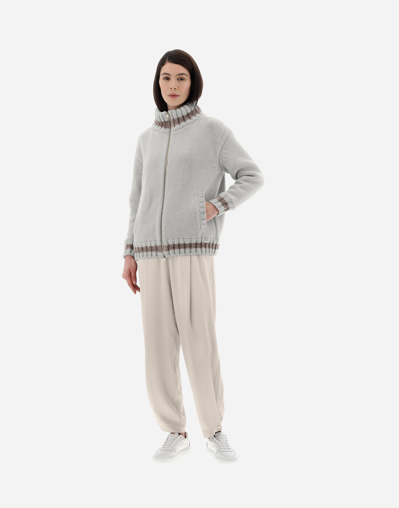 RESORT CARDIGAN IN INFINITY CHENILLE KNIT en Ice pour femme Herno