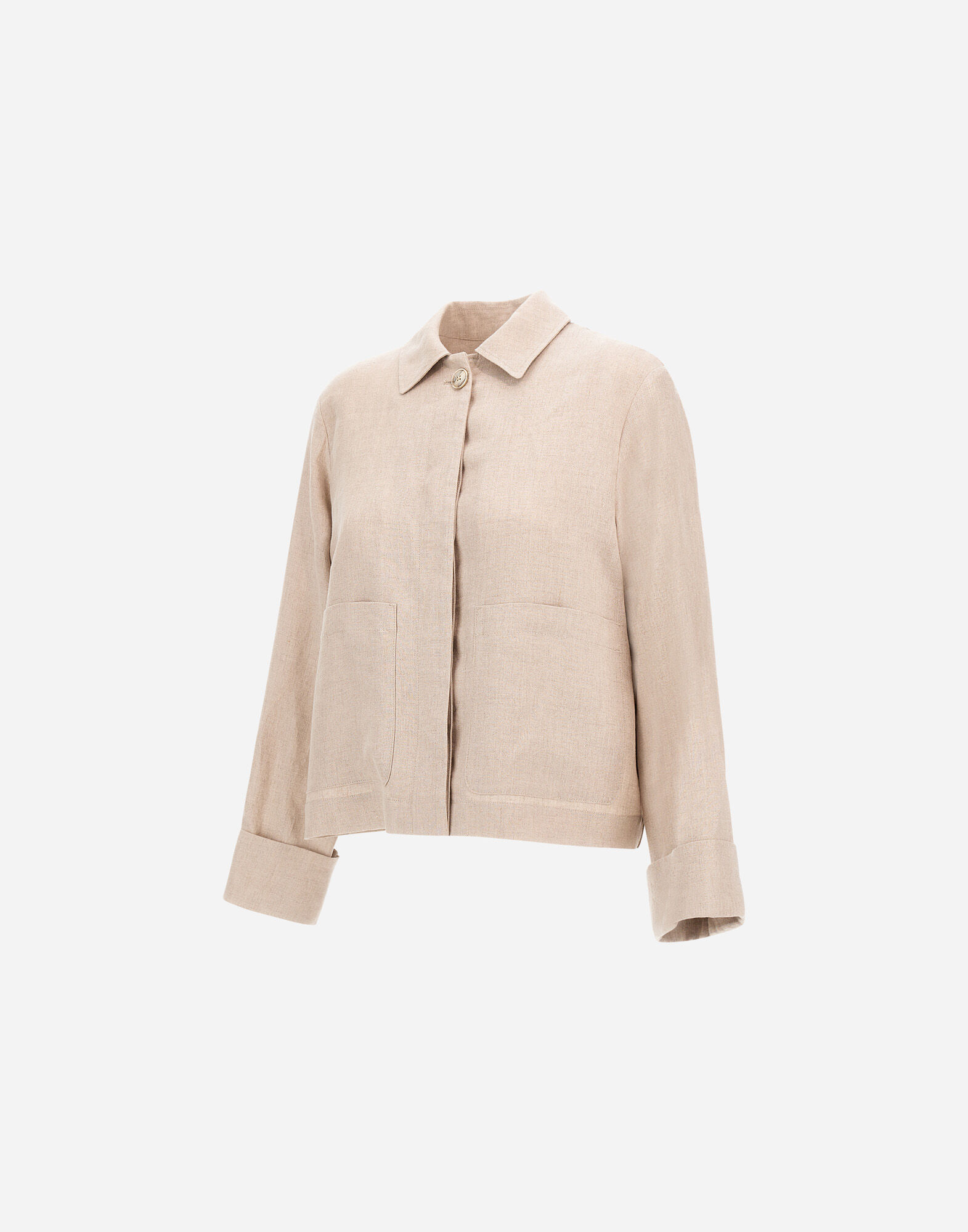 RESORT JACKET IN FADE-EFFECT LINEN in Chantilly for Women | Herno®