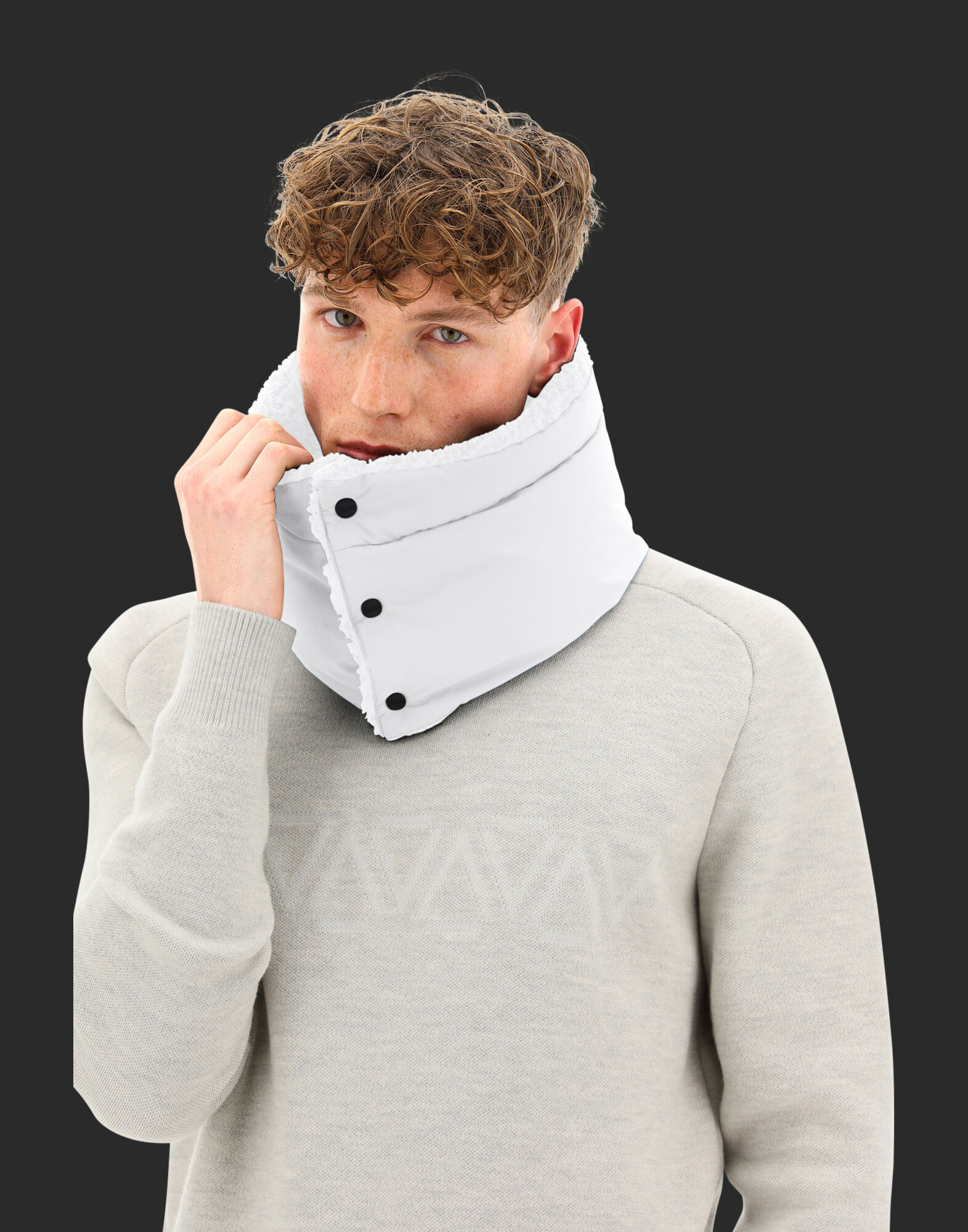 LAMINAR COLLAR IN GORE TEX INFINIUM WINDSTOPPER AND TEDDY TECH in