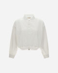 Herno CARDIGAN IN MATT VISCOSE AND NEW TECHNO TAFFETA Cream MC000168D760601010