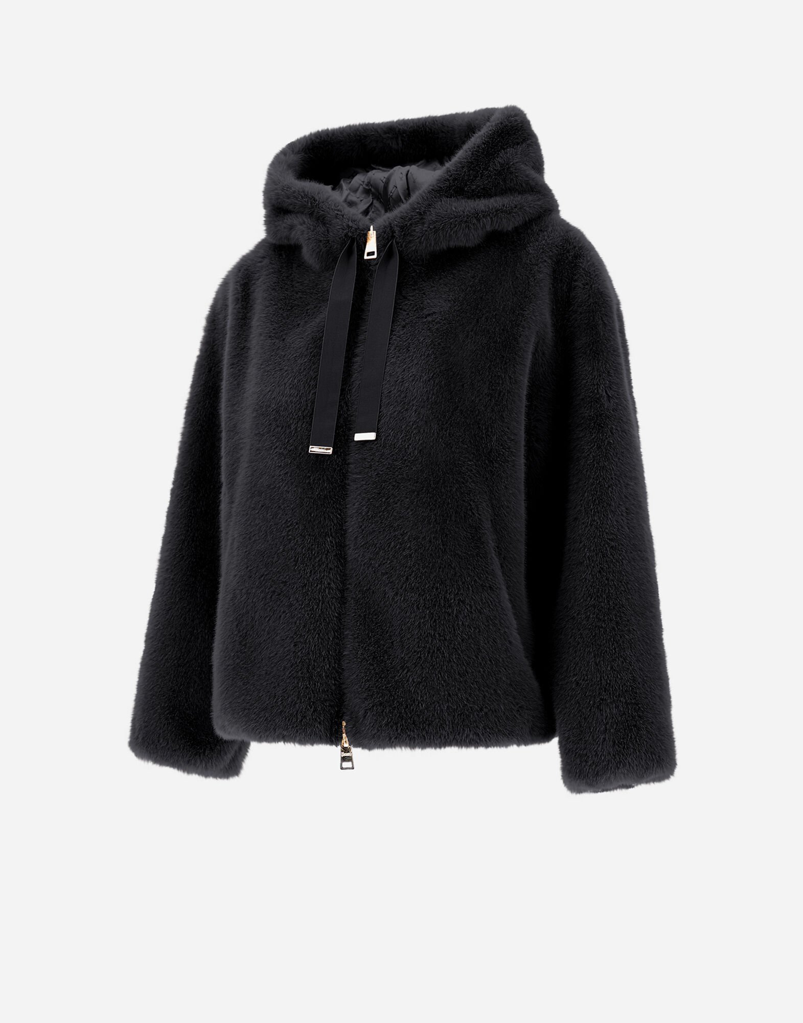 SWEATSHIRT AUS FAUX MINK FUR in Schwarz fur Damen Herno
