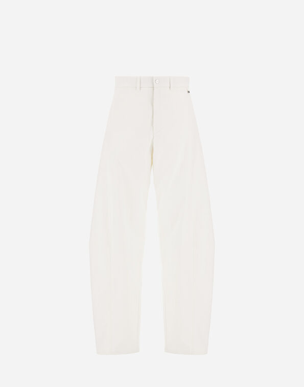 Herno RESORT TROUSERS IN COTTON-EFFECT TWILL Milk White PT00059DR125311100
