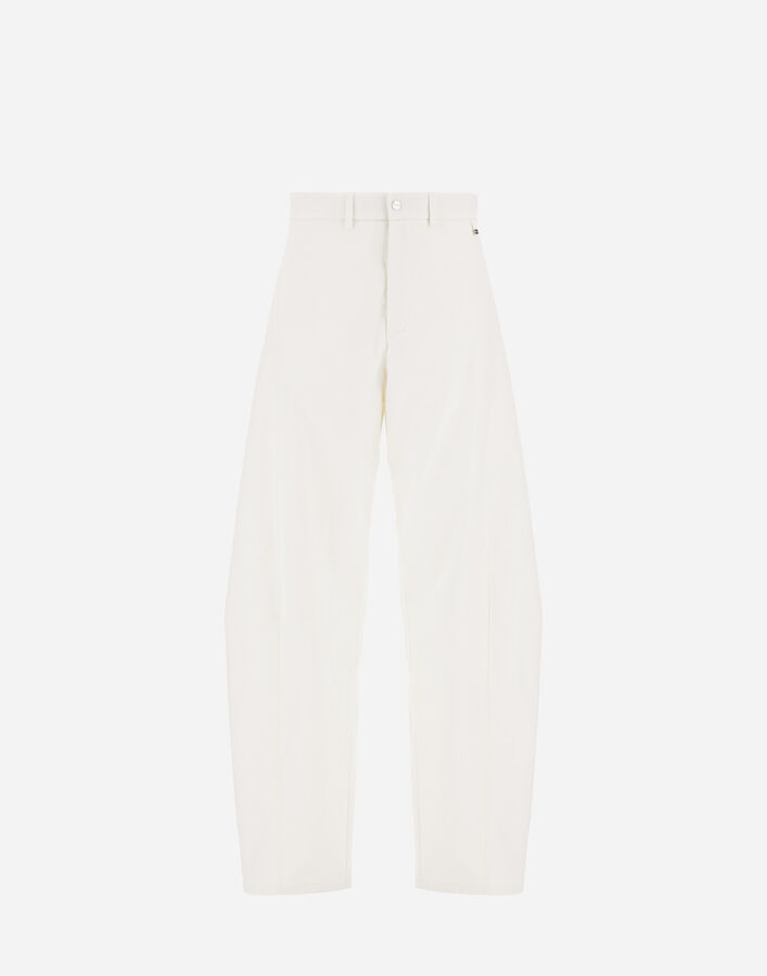 Herno RESORT TROUSERS IN COTTON-EFFECT TWILL Milk White PT00059DR125311100
