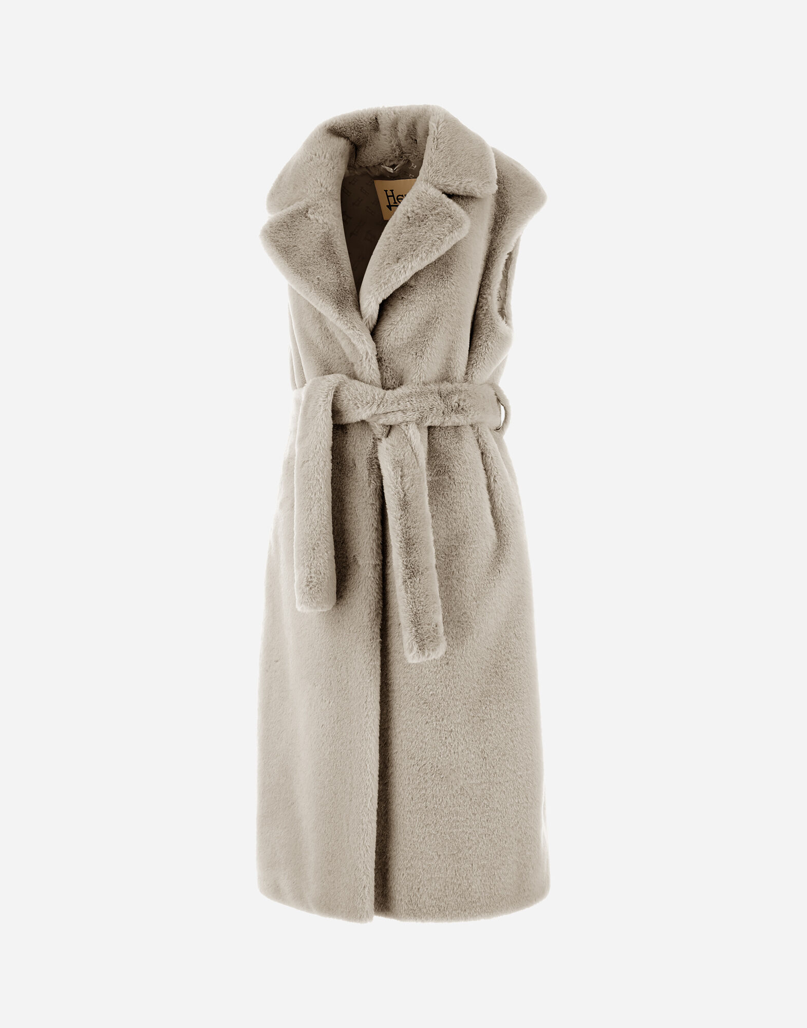 SLEEVELESS COAT IN SOFT FAUX FUR in Chantilly for Women Herno