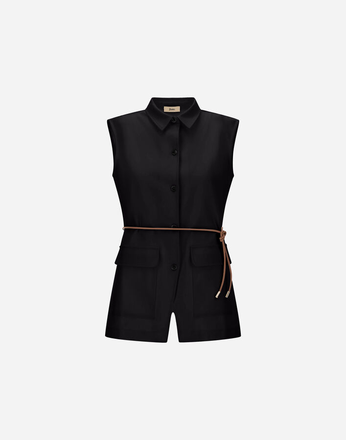 Herno VEST IN DENSE ROME STITCH JERSEY Black CM000038D560359300