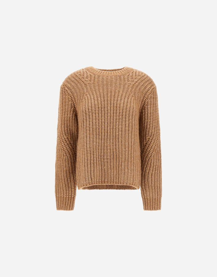 Herno SWEATER IN COBBED BLOWN ALPACA WOOL Camel MG000191D703072157