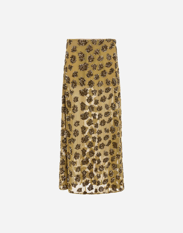 Herno SEQUINNED MESH SKIRT Military Green GN000126D129767745