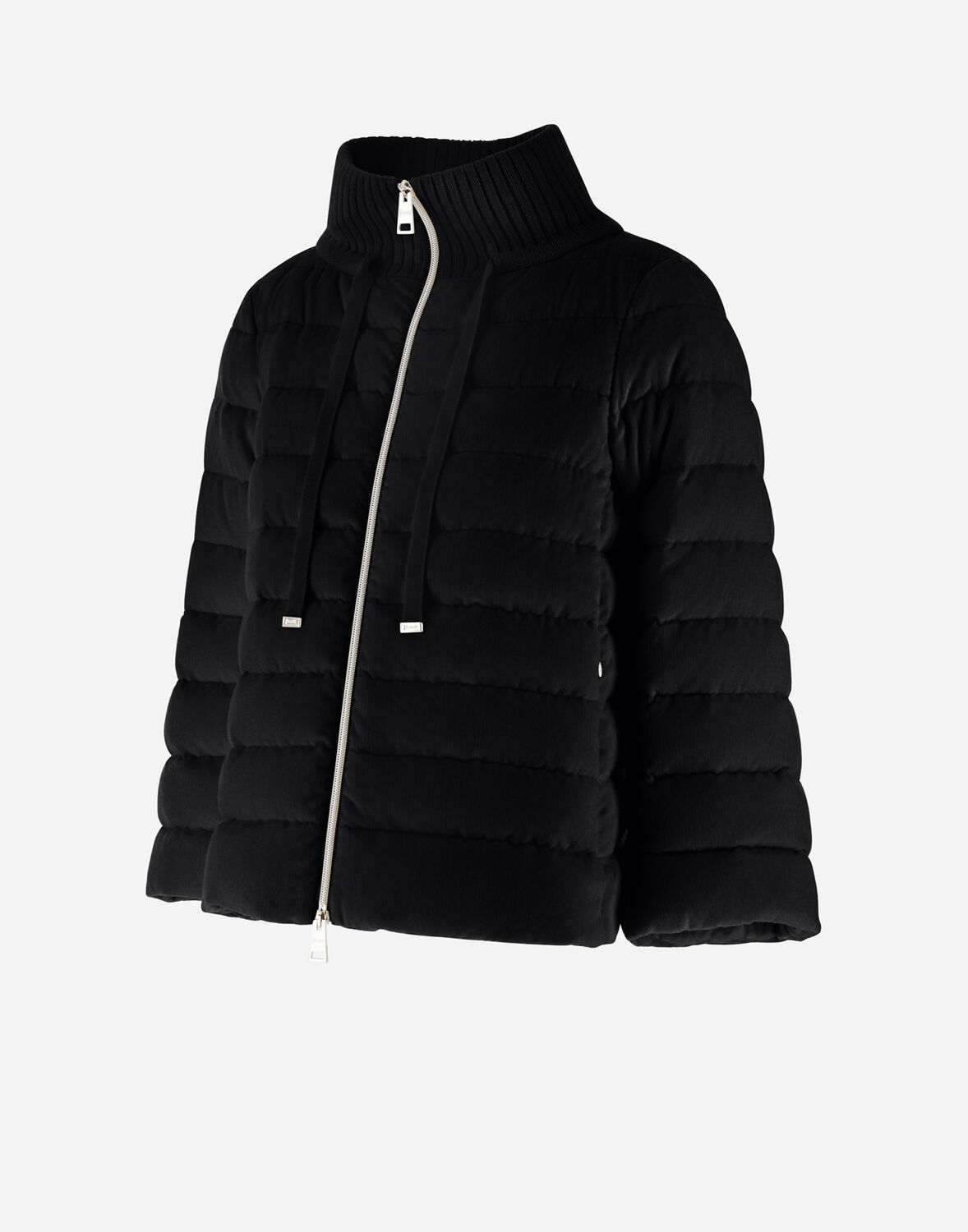 Herno Padded Goose Down Wool Jackets In Black