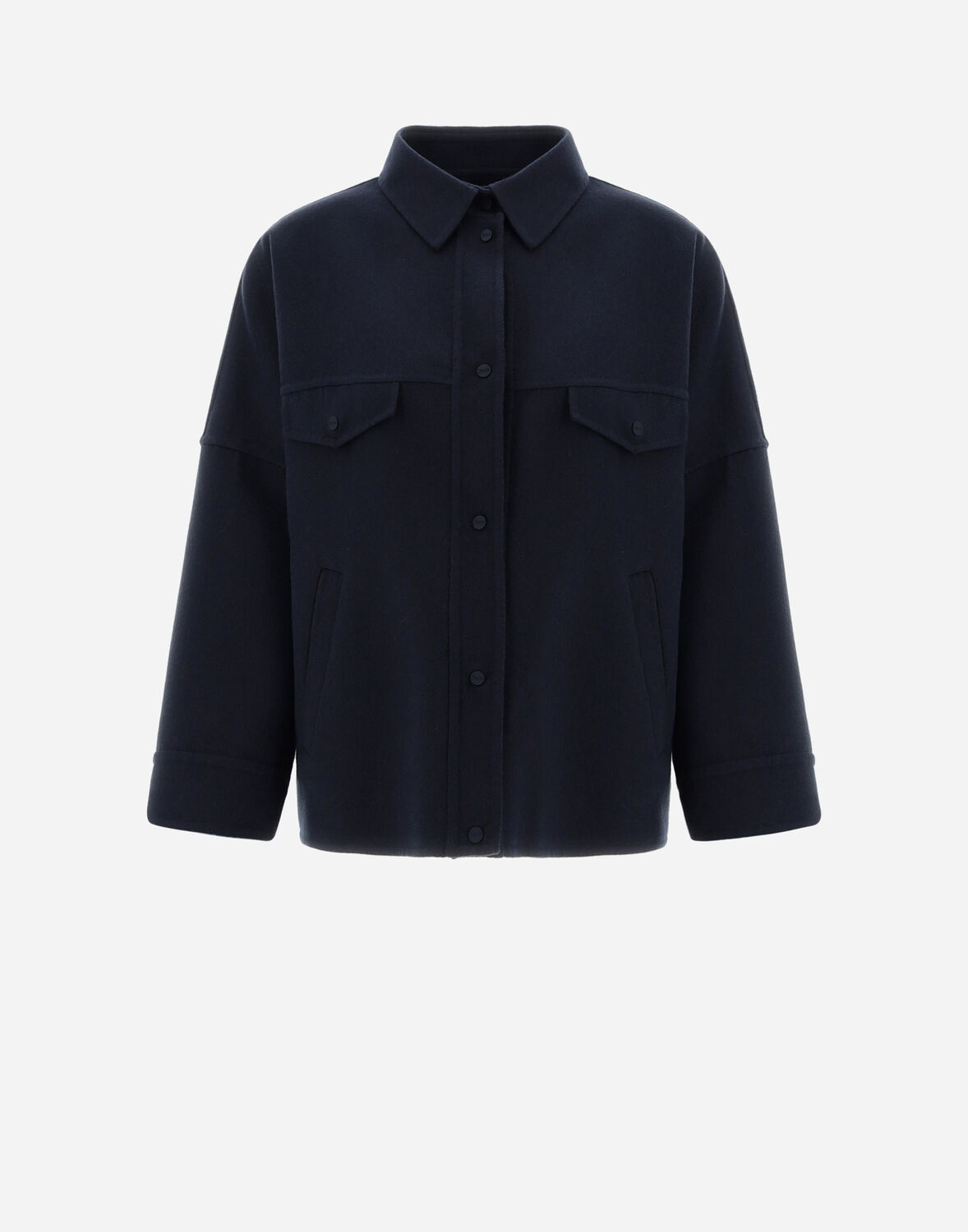 Herno ダブルレイヤーウール ジャケット In Navy Blue