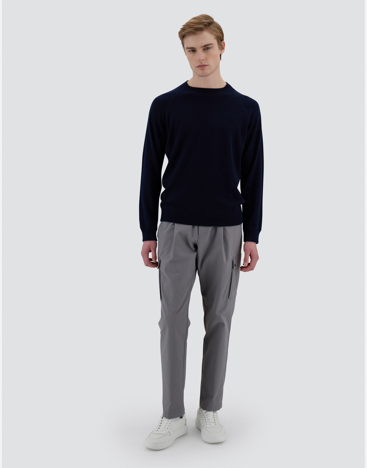 Herno "soft Texture" Raglan Sleeves Pullover In Navy Blue
