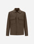 Herno RESORT DOUBLE FACED PURE WOOL SHACKET Dark Taupe GI00091UR334492700
