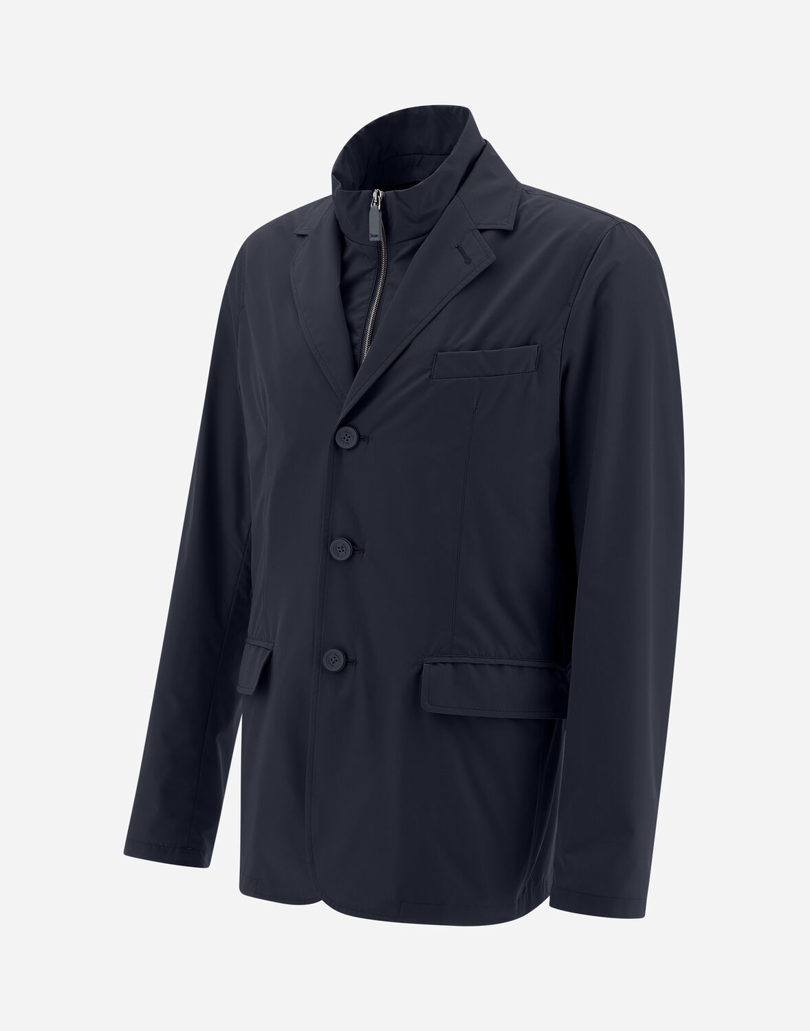 Herno Single-breasted Buttoned Blazer In Blue