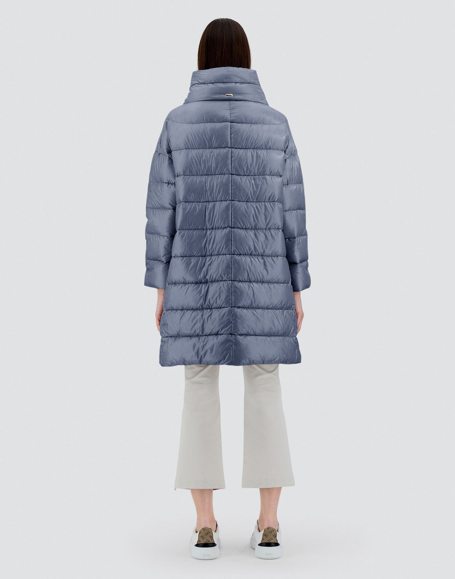 美品HERNO爽やかパステルツイードコート レディース MATILDE グレー