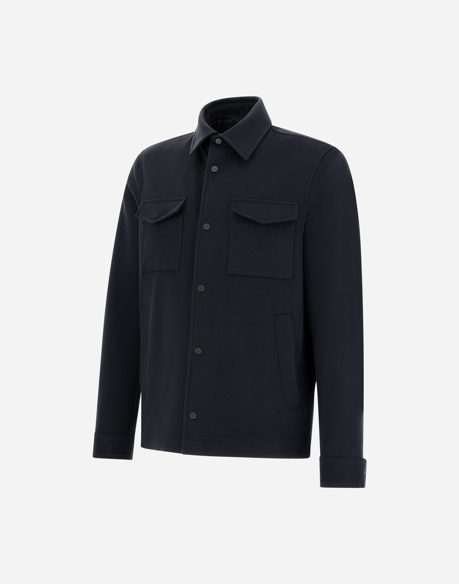 オールド HERNO ヘルノ シャツジャケット 50 ブラック イタリア製 メンズ CASHMERE AND WOOL SHACKET ネイビーブルー | Herno® (ヘルノ)