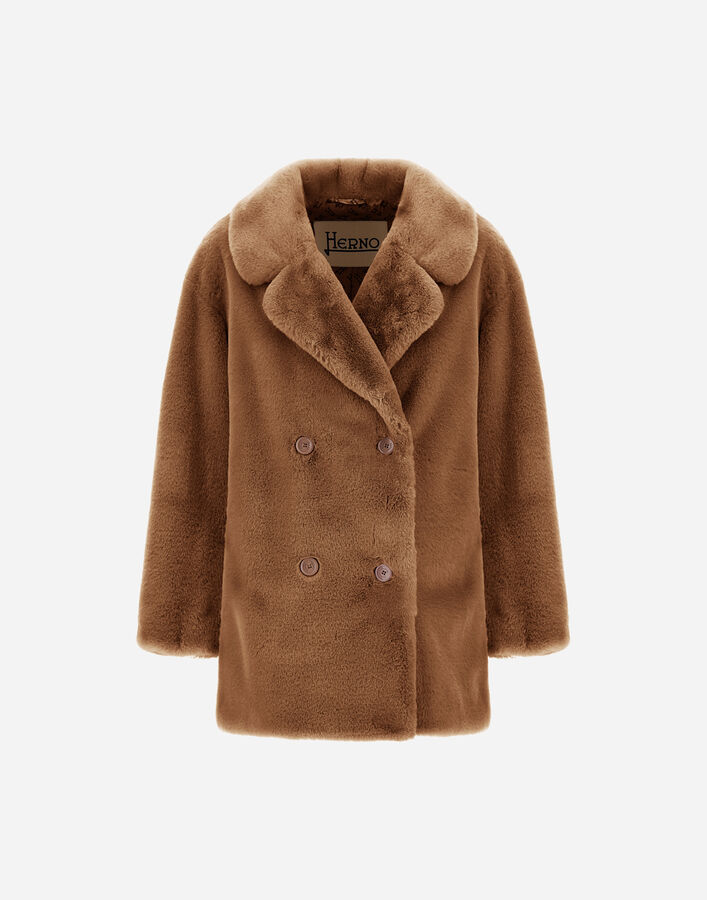 Herno CHAQUET&Oacute;N MARINERO CON TACTO DE PIEL EFECTO CASTOR Camel GC000581D124222157