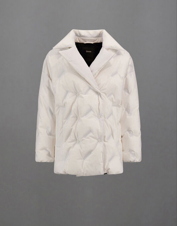 Herno LAMINAR PEACOAT IN STRETCH DOWN White PI00412DL128981006