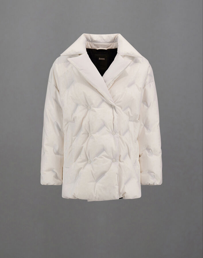 Herno LAMINAR PEACOAT IN STRETCH DOWN White PI00412DL128981006