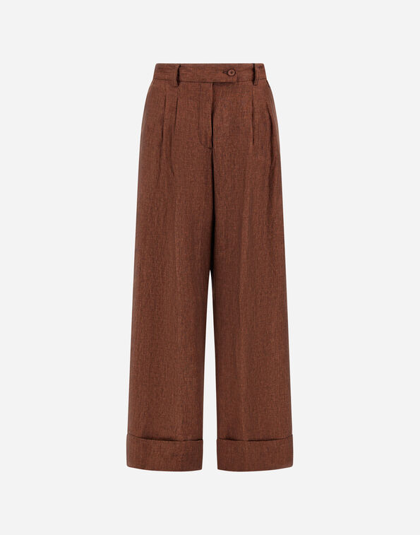 Herno RESORT TROUSERS IN FADE-EFFECT LINEN Burnt PT00067DR17105Z8098
